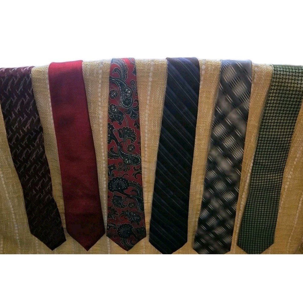 Mixed Lot Mens Neck Ties -  Mikael York Van Heusen J Ferrar More Silk  Excellent